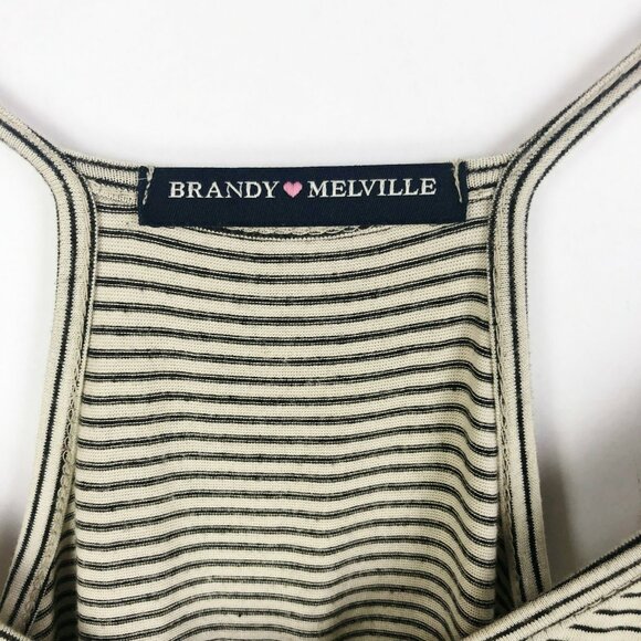 Brandy Melville Shorts Romper One Size Striped Sleeveless Pull On - Picture 3 of 4